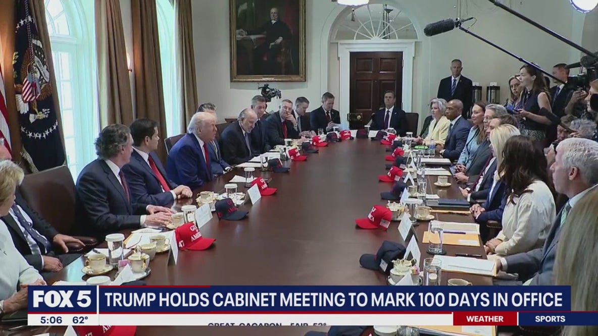 Trump holds cabinet meeting to mark 100 days in office